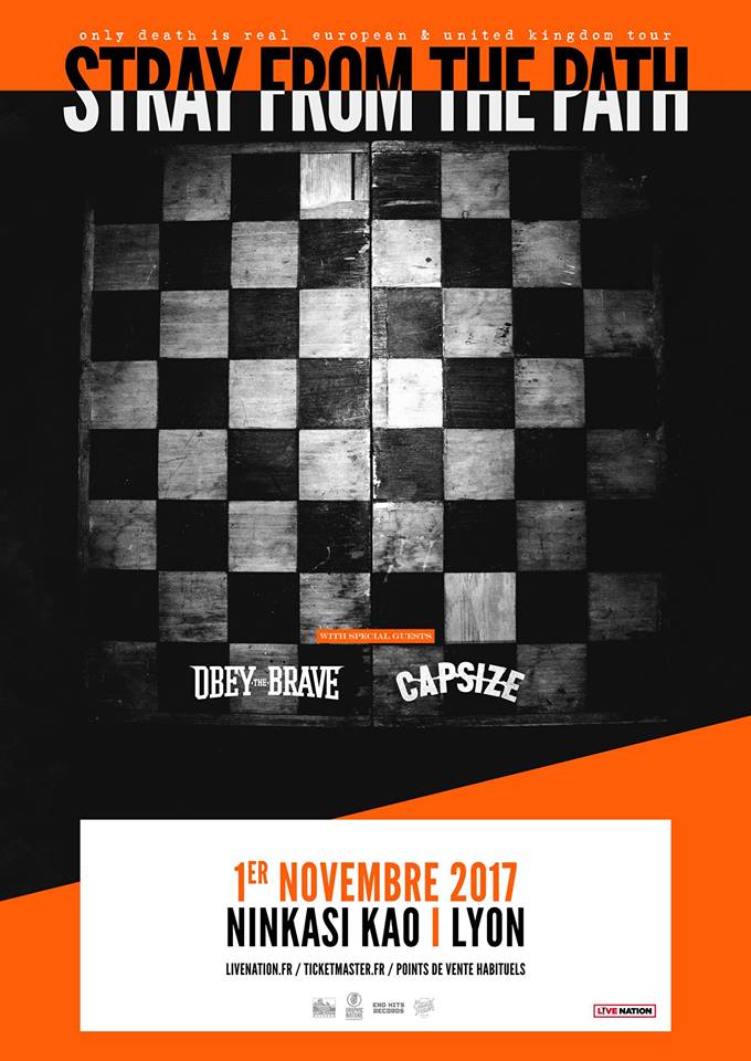 stray from the path, capsize, obey the brave, ninkasi, lyon, only death is real european tour, only death is real